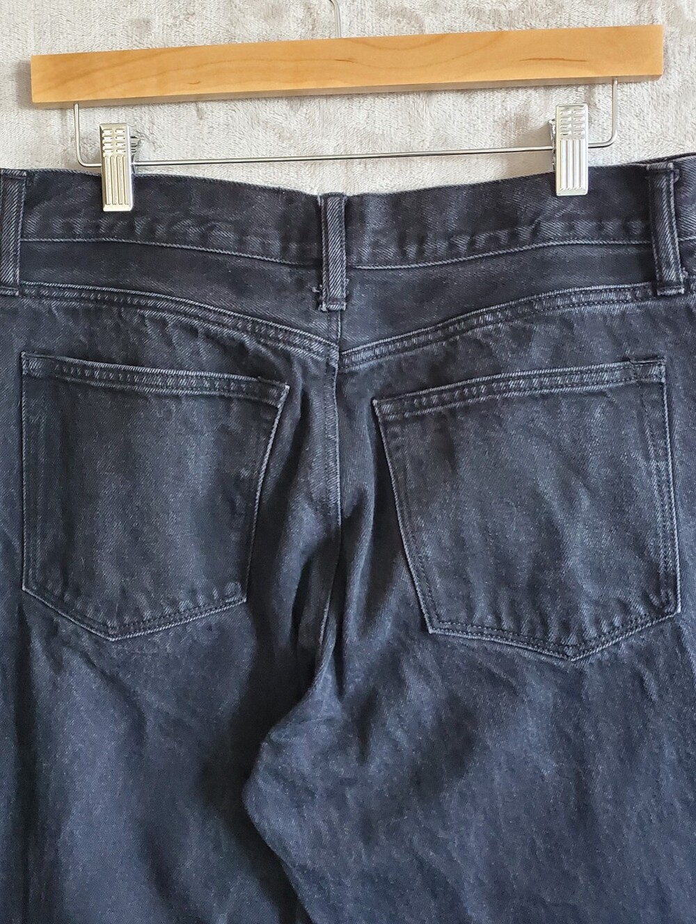 J.Crew Jeans Mens 34x36 Black Classic Straight Leg Dark Wash Denim 100% Cotton - Picture 7 of 15